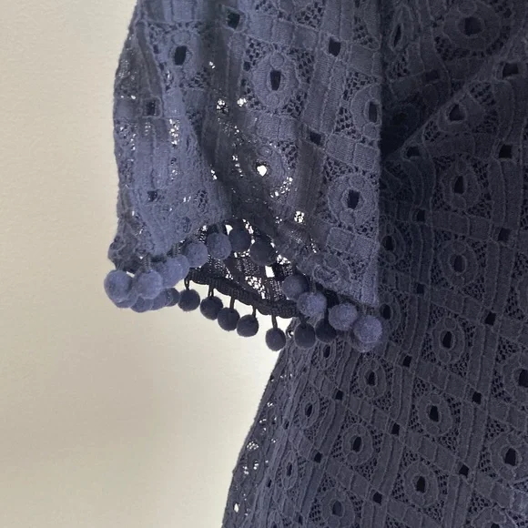 Banana Republic Lace Top with Pom Pom Trim - Picture 4 of 9